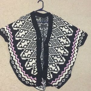 Aztec print Vest/sweater kimono